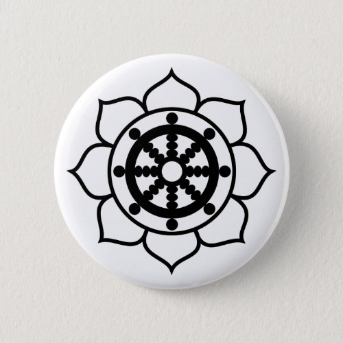 Lotus Flower Dharma Wheel Button