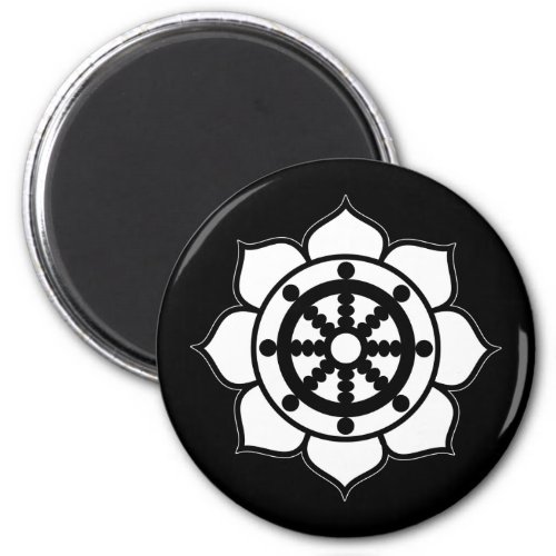 Lotus Flower Dharma Wheel Magnet