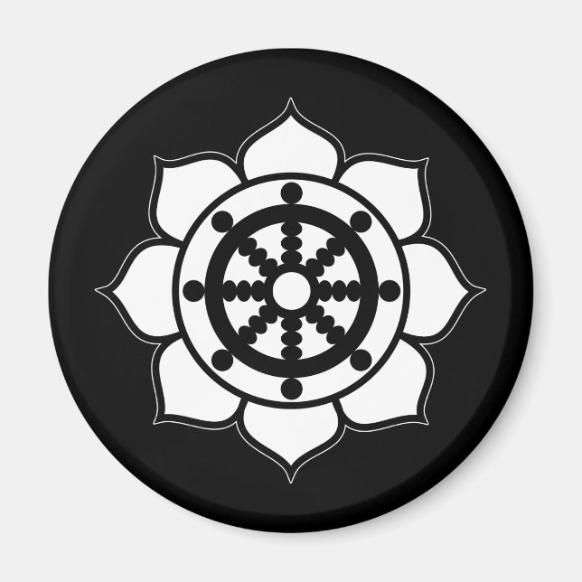 Lotus Flower Dharma Wheel Magnet (Front)
