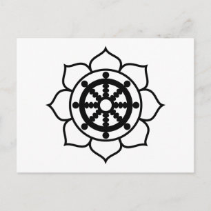 Lotus Flower Dharma Wheel Postcard