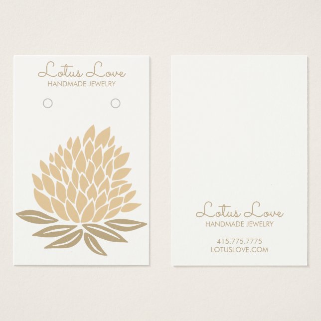 Lotus Flower Earring Necklace Jewelry Display Card (Front & Back)