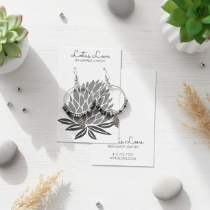 Lotus Flower Earring Necklace Jewelry Display Card