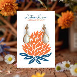 Lotus Flower Earring Necklace Jewelry Display Card<br><div class="desc">Beautiful floral design on this handmade display card. Perfect for your jewelry. Just change the text,  font or colors to make it your own.
Please check my shop for more and let me know if you'd like something custom.</div>