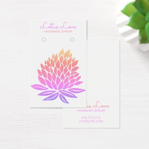 Lotus Flower Earring Necklace Jewelry Display Card