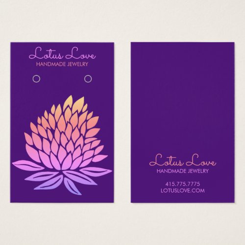 Lotus Flower Earring Necklace Jewelry Display Card