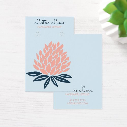 Lotus Flower Earring Necklace Jewelry Display Card