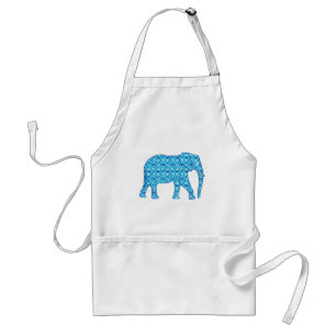 Lotus flower elephant - turquoise adult apron