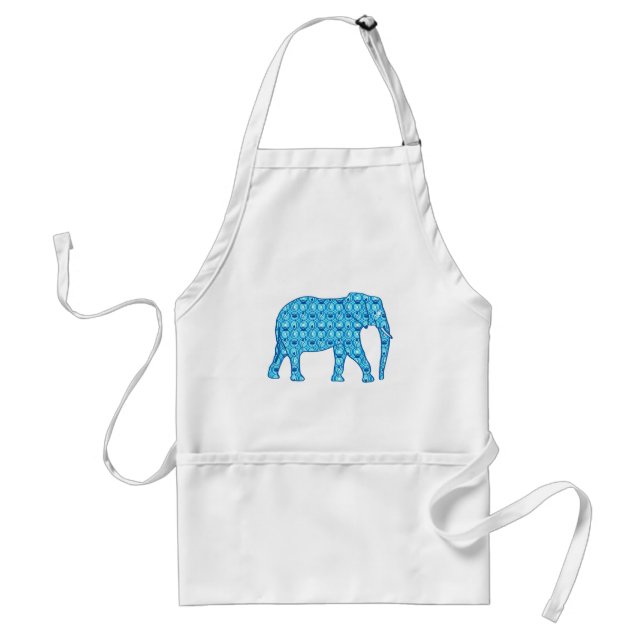 Lotus flower elephant - turquoise adult apron (Front)