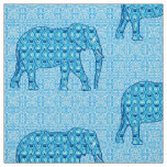 Lotus flower elephant - turquoise fabric