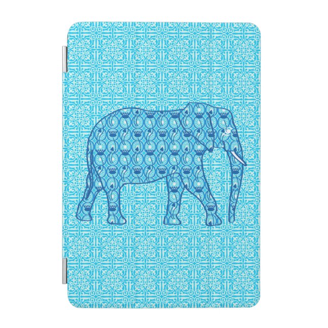 Lotus flower elephant - turquoise iPad mini cover (Front)