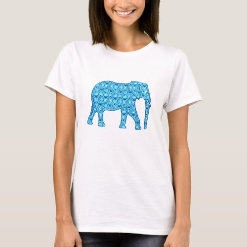 Lotus Flower Elephant _ turquoise T_Shirt