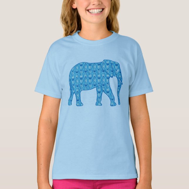 Lotus flower elephant - turquoise T-Shirt (Front)