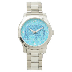 Lotus flower elephant - turquoise watch