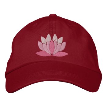 Lotus Flower Embroidered Baseball Cap by Ricaso_Graphics at Zazzle