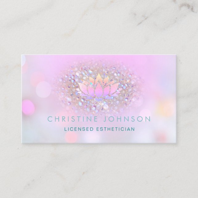 lotus flower esthetician salon spa business card (Front)