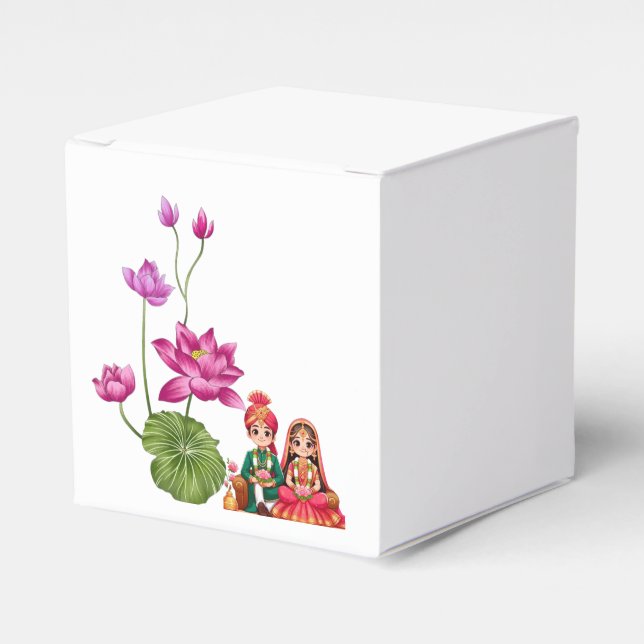 Lotus Flower  Favor Boxes (Front Side)