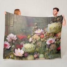 Lotus Flower Field Botanical Watercolor