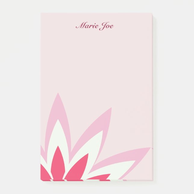 Lotus Flower Floral Boarder Prints Post-it Notes (Front)