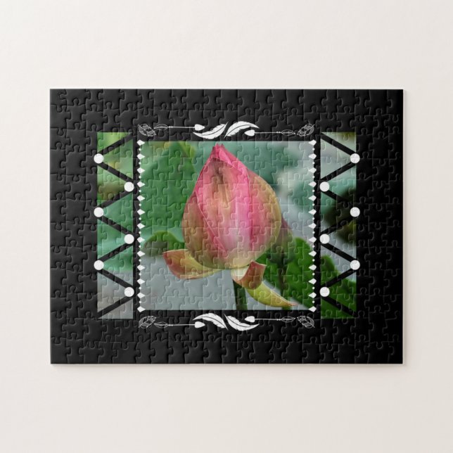 Lotus Flower Floral Geometric Jigsaw Puzzle (Horizontal)