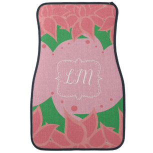 Lotus Flower Floral Pink Car Floor Mat