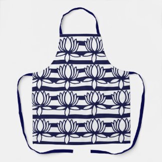 Lotus Flower Floral Stripe Pattern