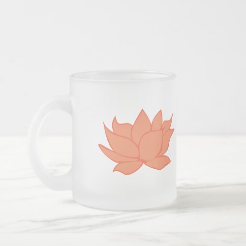 Lotus Flower Frosted Glass Coffee Mug