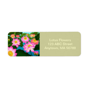 Lotus Flower Garden Customizable Labels