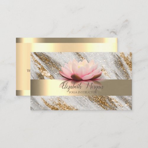 Lotus Flower Gold Glitter Yoga  Business Card