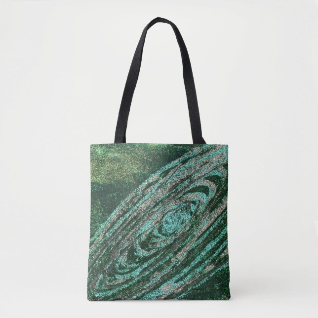 Lotus Flower Green Galaxy Tote Bag (Front)