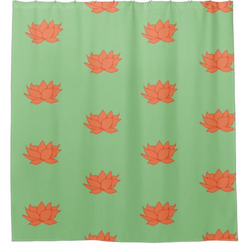 Lotus Flower Green Shower Curtain