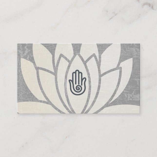 Lotus Flower | Hand | Yoga Instructor Business Card (Front)