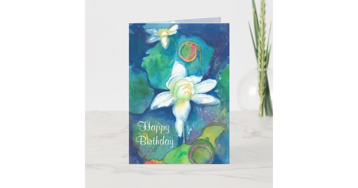 Lotus Flower Happy Birthday Card Zazzle