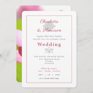 Lotus Flower Hindu Karma Symbol Wedding Invitation