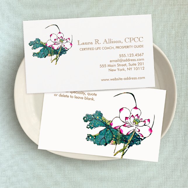  Lotus Flower Holistic Health Counselor Business Card (Creator Uploaded)