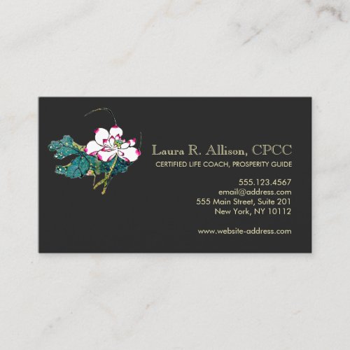  Lotus Flower Holistic Health Counselor Business Card