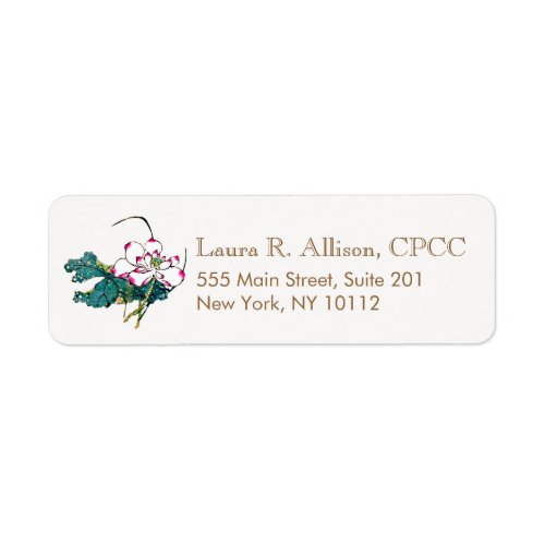  Lotus Flower Holistic Health Counselor Label