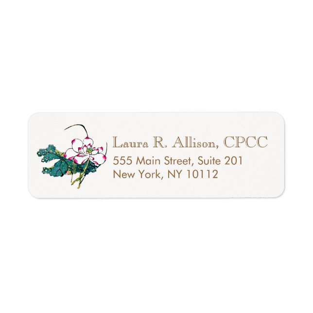  Lotus Flower Holistic Health Counselor Label (Front)