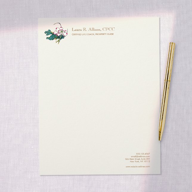  Lotus Flower Holistic Health Counselor Letterhead (Creator Uploaded)