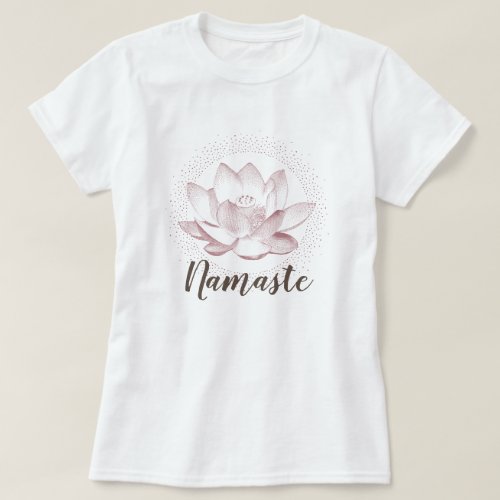 Lotus Flower illustration Yoga Namaste Wellness T_Shirt