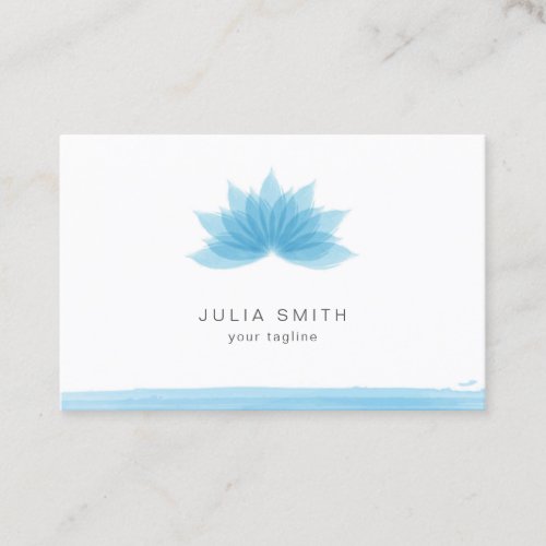Lotus flower in blue color business card