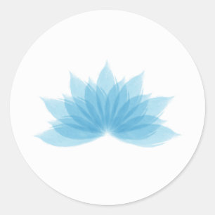 Lotus flower in blue color classic round sticker