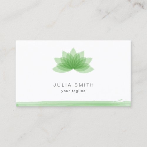 Lotus flower in green color business card