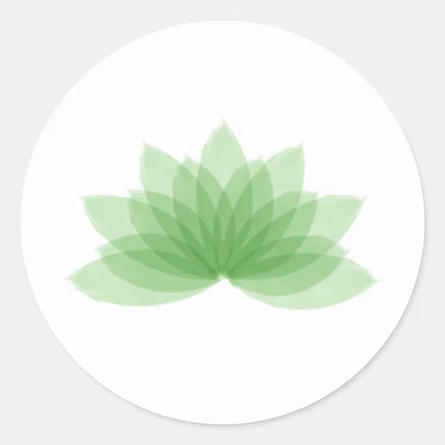 Lotus flower in green color classic round sticker | Zazzle