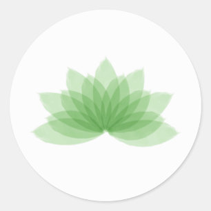 Lotus flower in green color classic round sticker