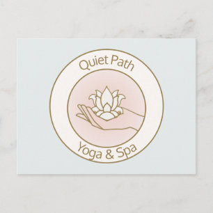 Lotus Flower in Hand Beauty Day Spa Postcard