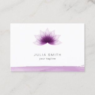 Lotus flower in purple color business card