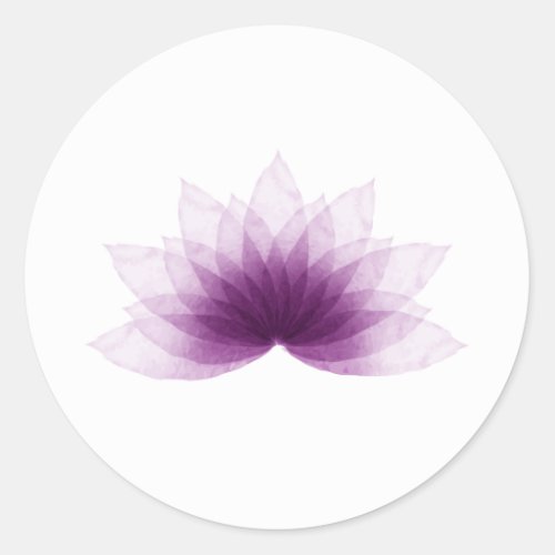 Lotus flower in purple color classic round sticker