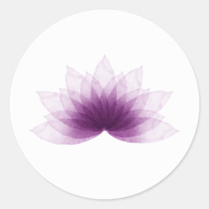 Lotus flower in purple color classic round sticker