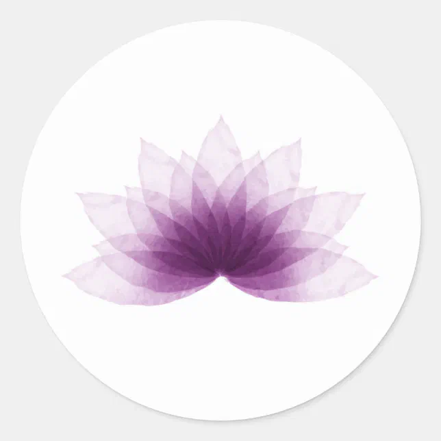 Lotus flower in purple color classic round sticker | Zazzle