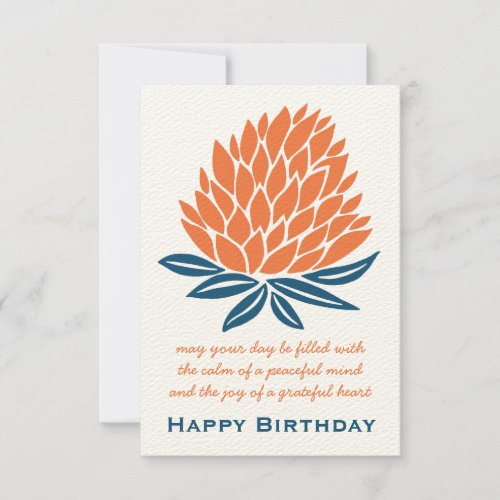 Lotus Flower Inspirational Mindful Happy Birthday  Card